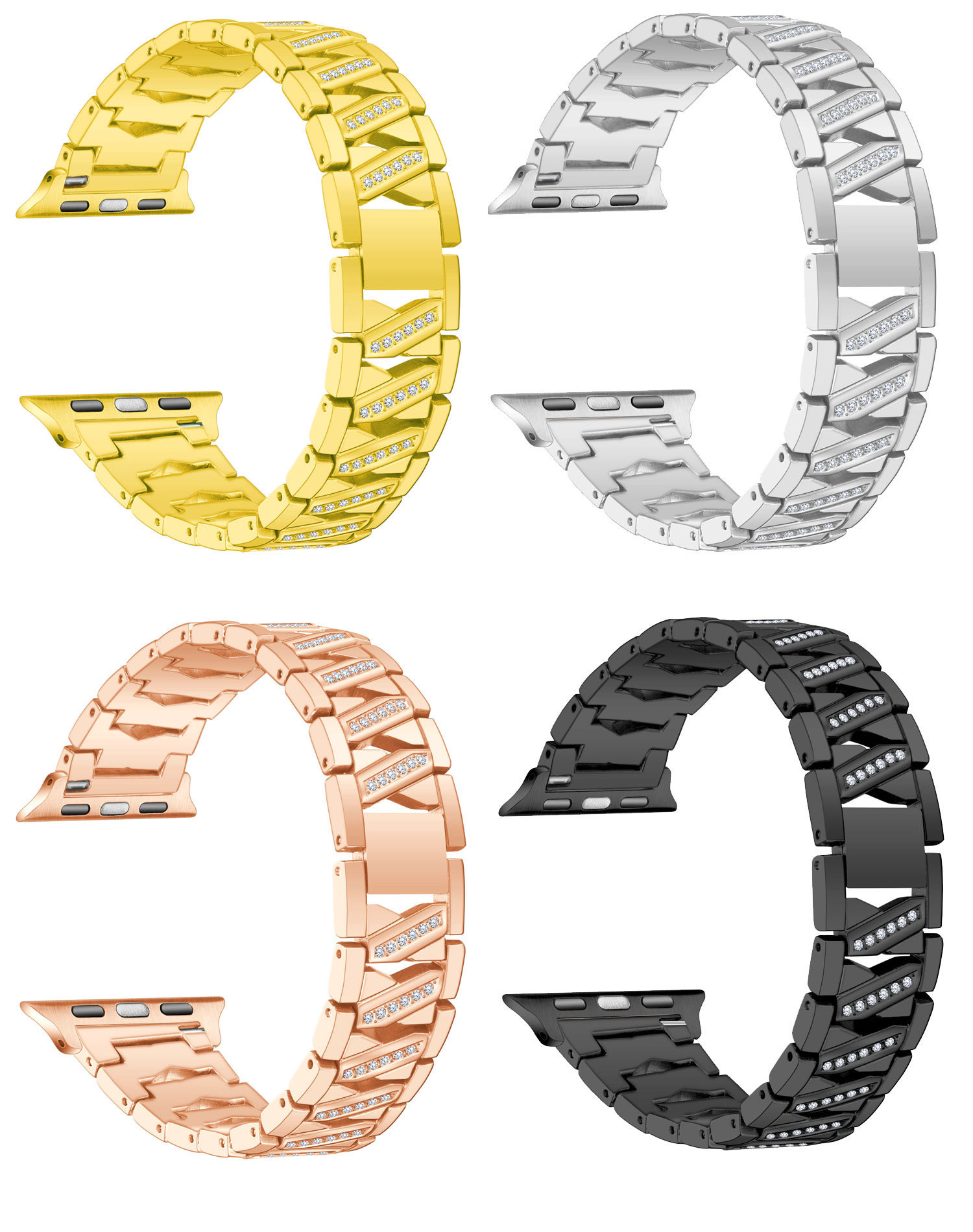 Compatible with Apple , Fashion Atmosphere Metal Diamond Watch Band – Bild 5