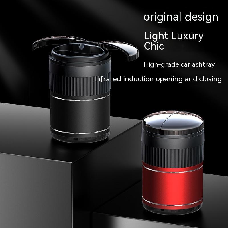 Car Automatic Sensing Touch Infrared Smoking Metal Smart Ashtray With Lid