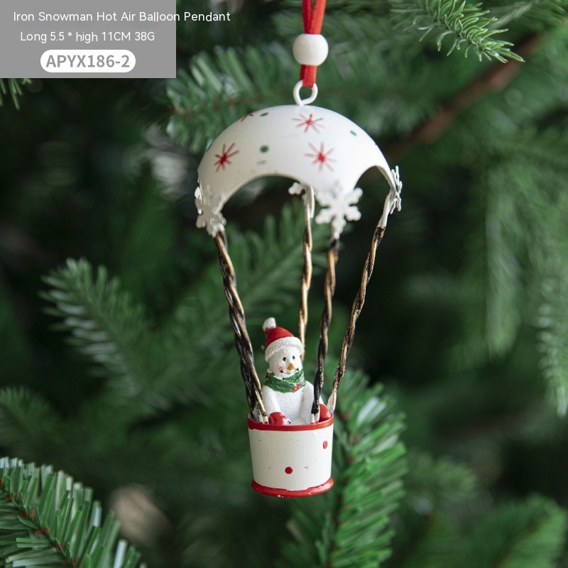 Nordic Iron Christmas Hot Air Balloon Parachute Pendant Creative Decorations Tree Charms Hangings - Image 4
