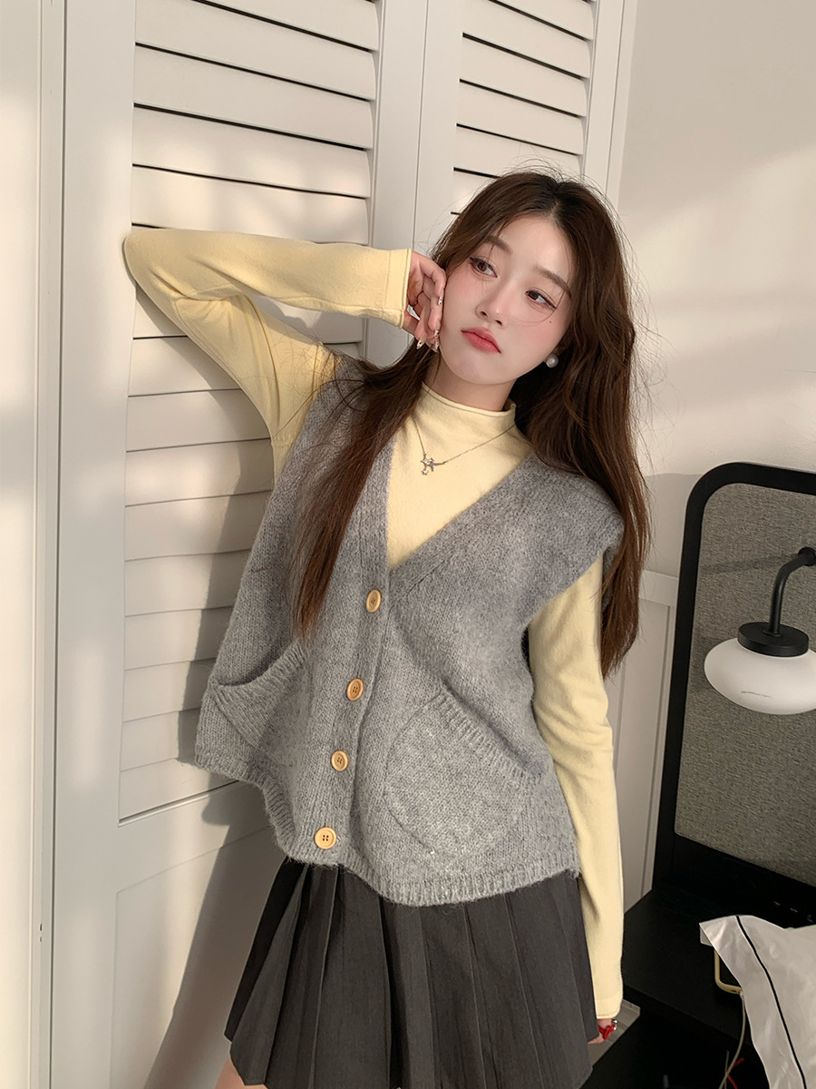 Winter New Korean Knitted Cardigan Vest Women's Vest - Image 6
