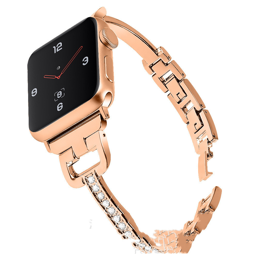 Compatible with Apple, Compatible with Apple , IWatch Smart Watch 12345 D-shaped Metal Diamond Strap - Image 2