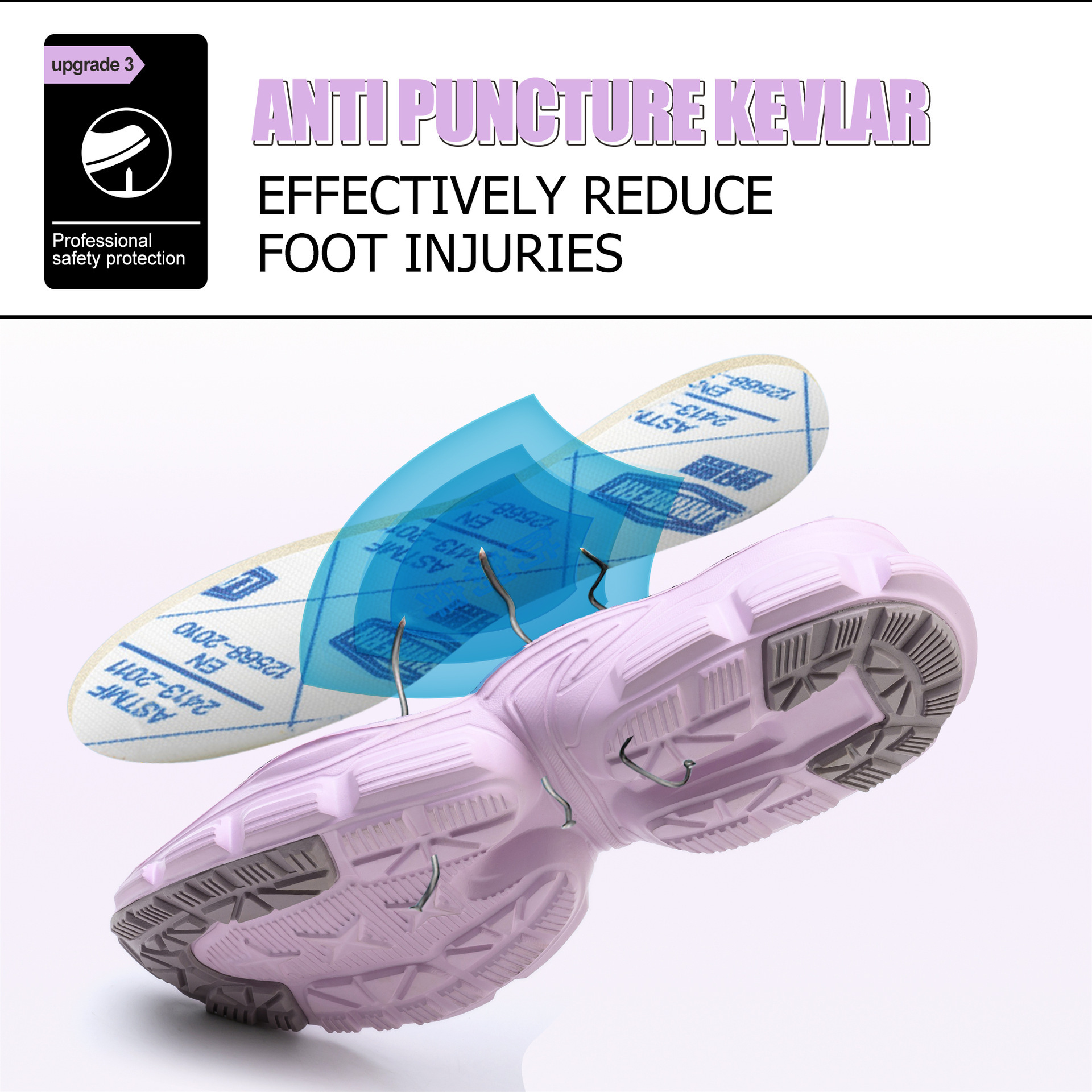 Women's Work Shoes Flying Woven Work Shoes Attack Shield And Anti-stab – Bild 4