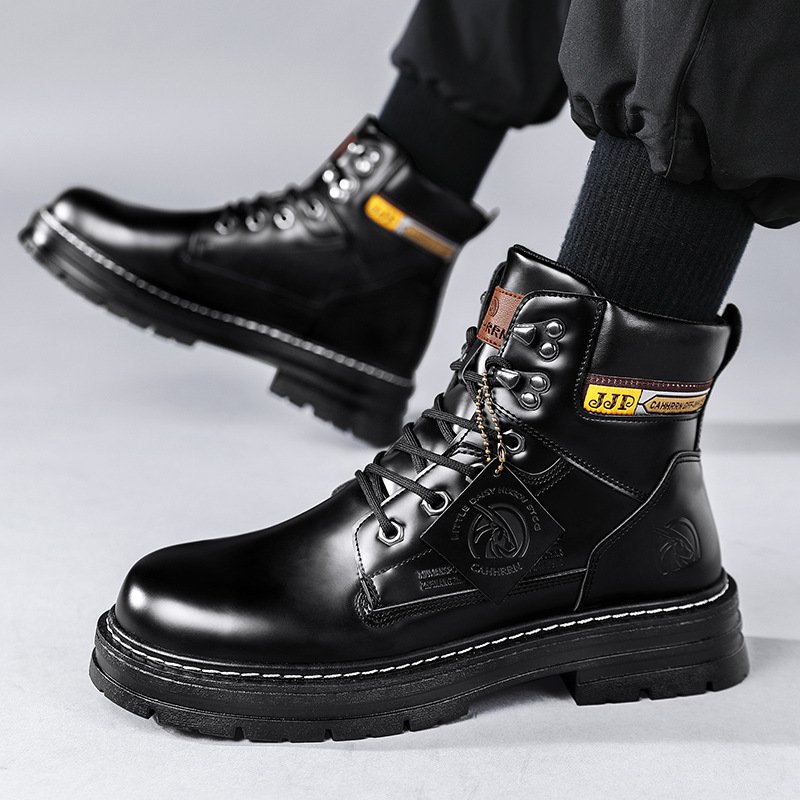 Men's Lace-up Large Head Shoes Outdoor Work Boots Trend Style Doc Martens - Image 6
