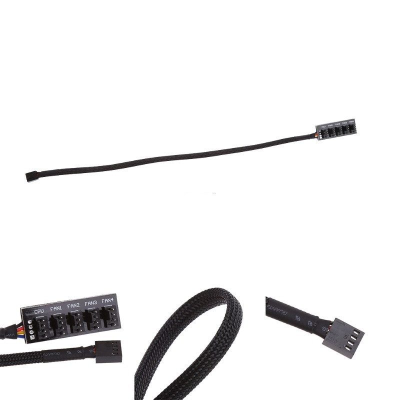 1 To 5 4 Pin TX4 PWM CPU Fan Case Splitter Braided Power Cab - Image 4