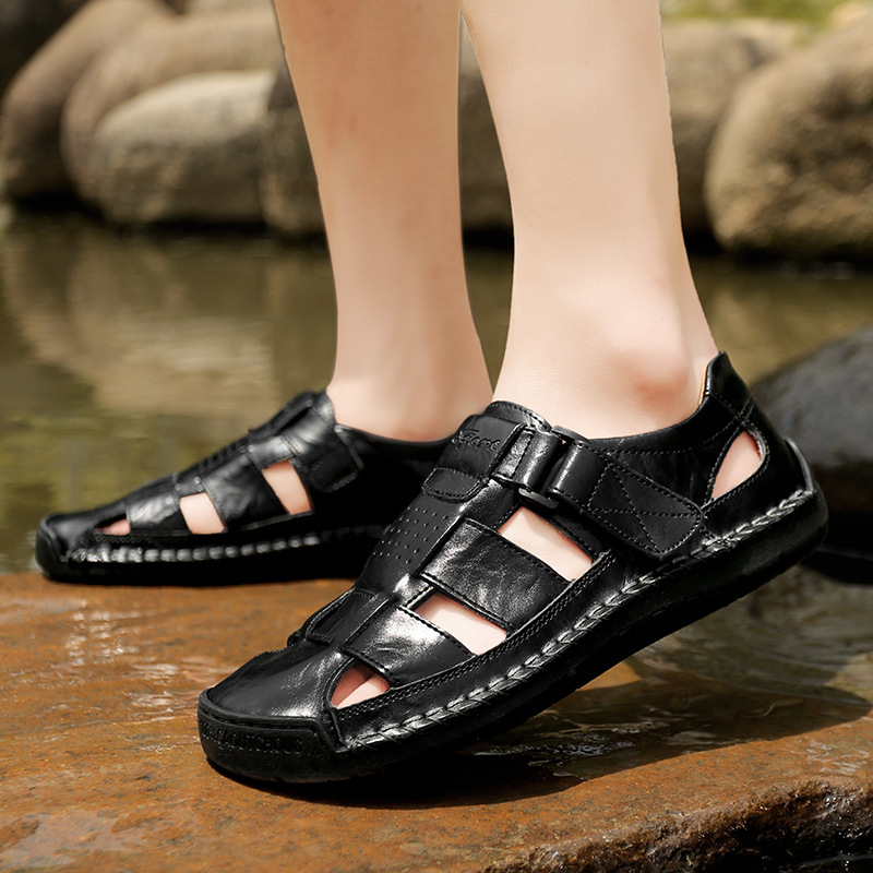 Handmade Stitching Leather Casual Beach Men's Sandals – Bild 2