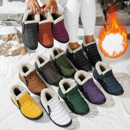 Waterproof Umbrella Cloth Snow Boots Low-top Side Zipper Non-slip Cotton-padded Boots