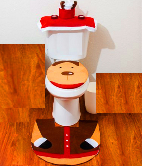 Christmas Style Printed Bathroom Toilet Set — изображение 2
