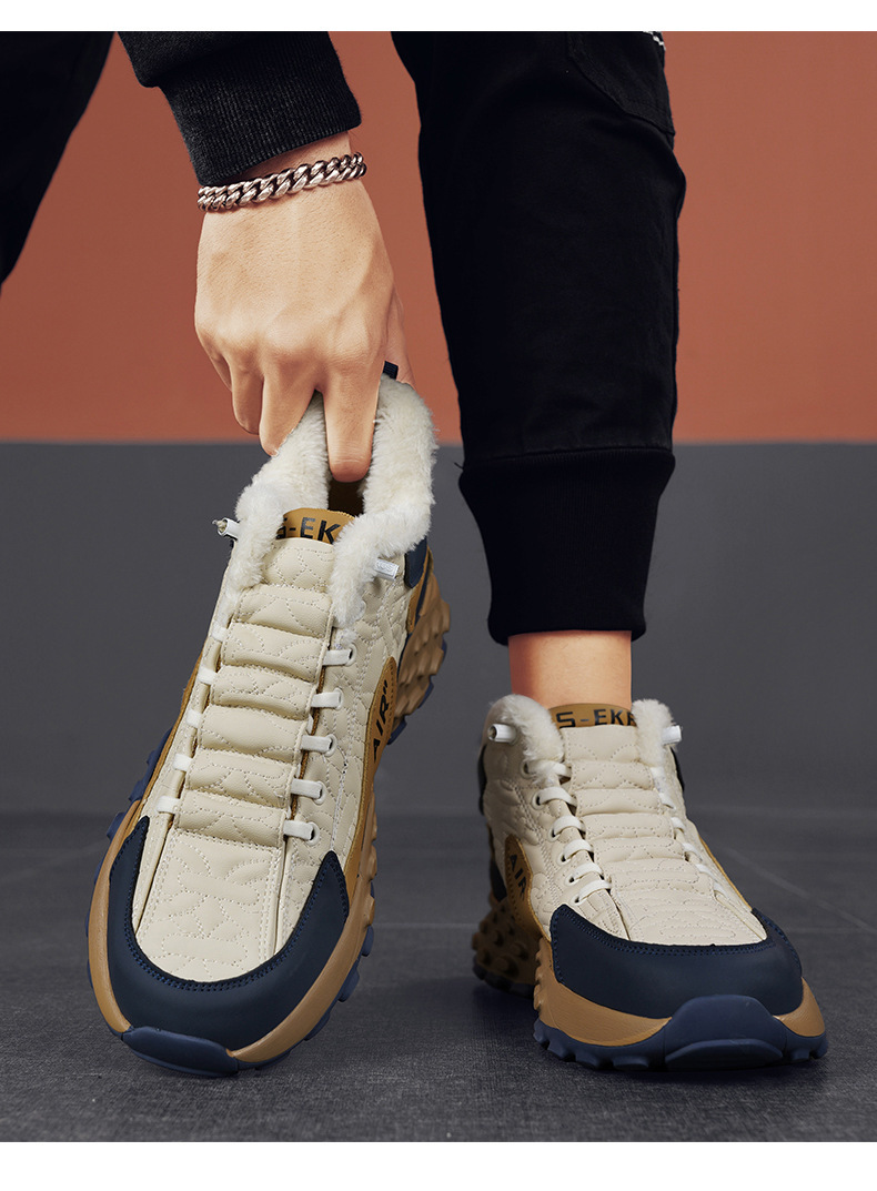 Winter Slip-on Casual Sports Men's Warm With Velvet Work Safety Shoes - Image 5