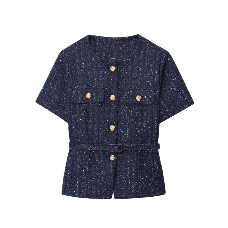 Women's Vest With Belt Texture