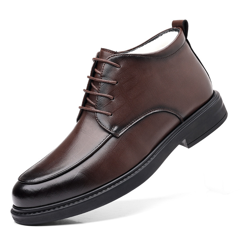 High-top Casual Winter Fleece-lined Warm Lace-up Cotton Shoes — изображение 7