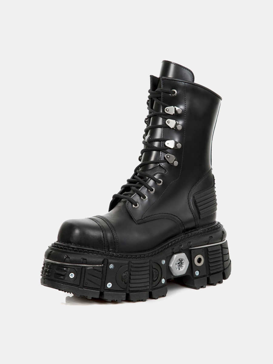 Middle Boots Dark Metal Thick Bottom Knight Boots - Image 3