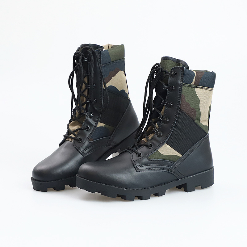 Non-slip Wear-resistant Camouflage Desert Outdoor Hiking Military Boots Combat Men's High-top Combat Boots – Bild 3
