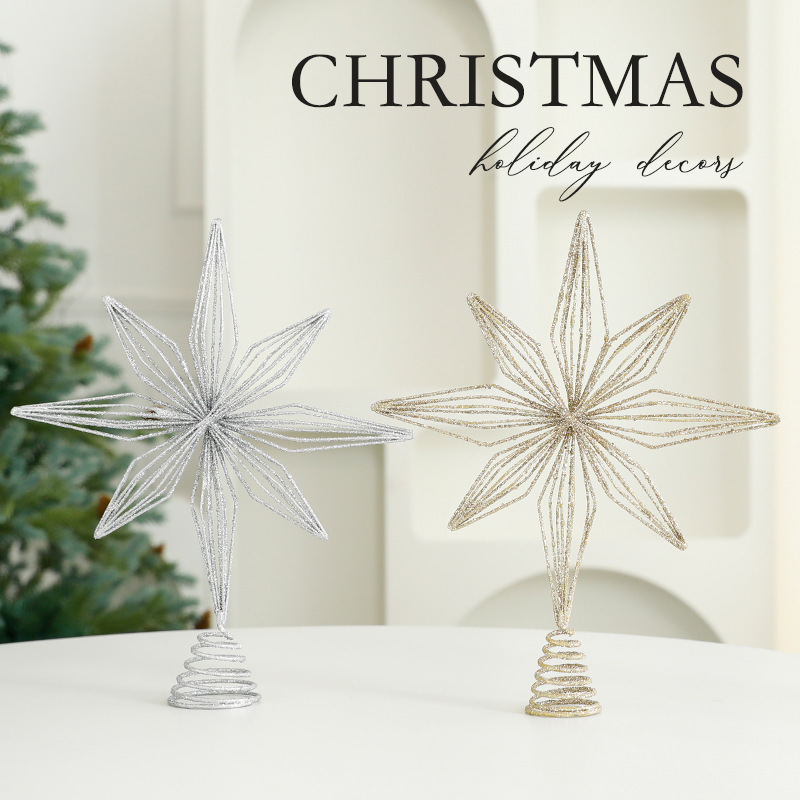 Eight Awn Star Champagne Christmas Decoration Ornaments - Image 2