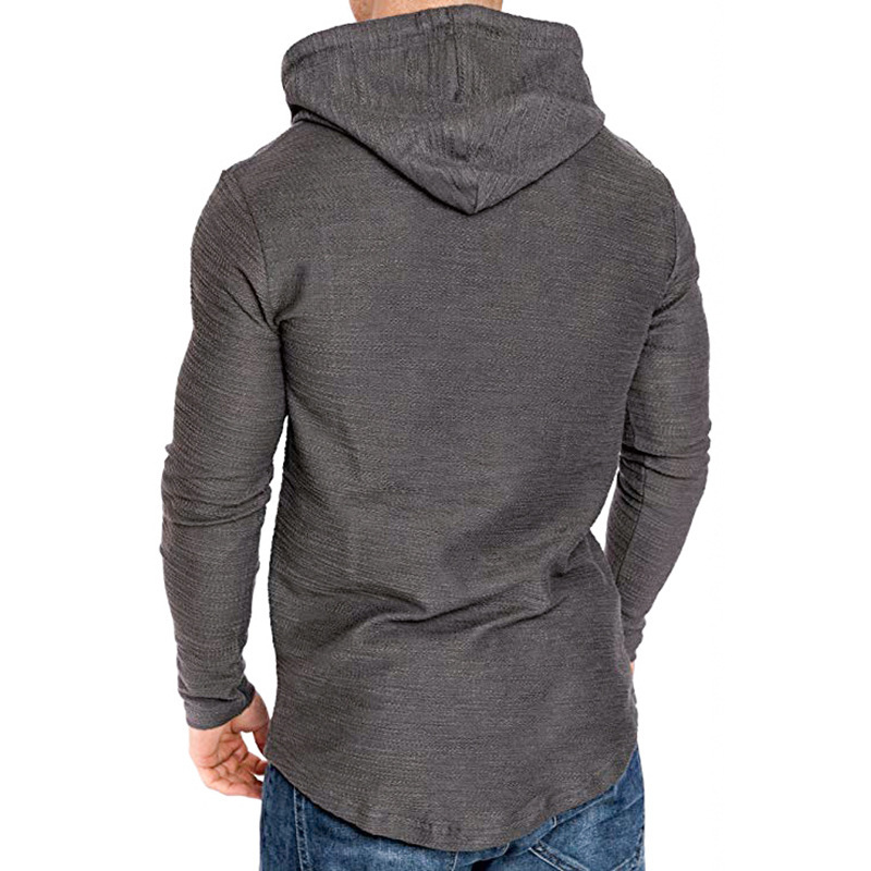 Men Hoodie Sweatshirt Casual Long Sleeve Slim Tops Gym T-shir - Image 3