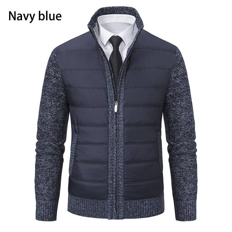 Stand Collar Fleece-lined Thickened Men's Coat - Image 2