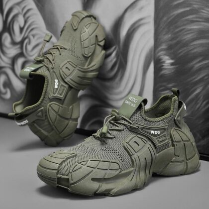 Fly Woven Mesh Breathable Sports Men Trendy All-match Thick Bottom Work Shoes