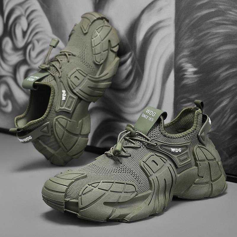 Fly Woven Mesh Breathable Sports Men Trendy All-match Thick Bottom Work Shoes