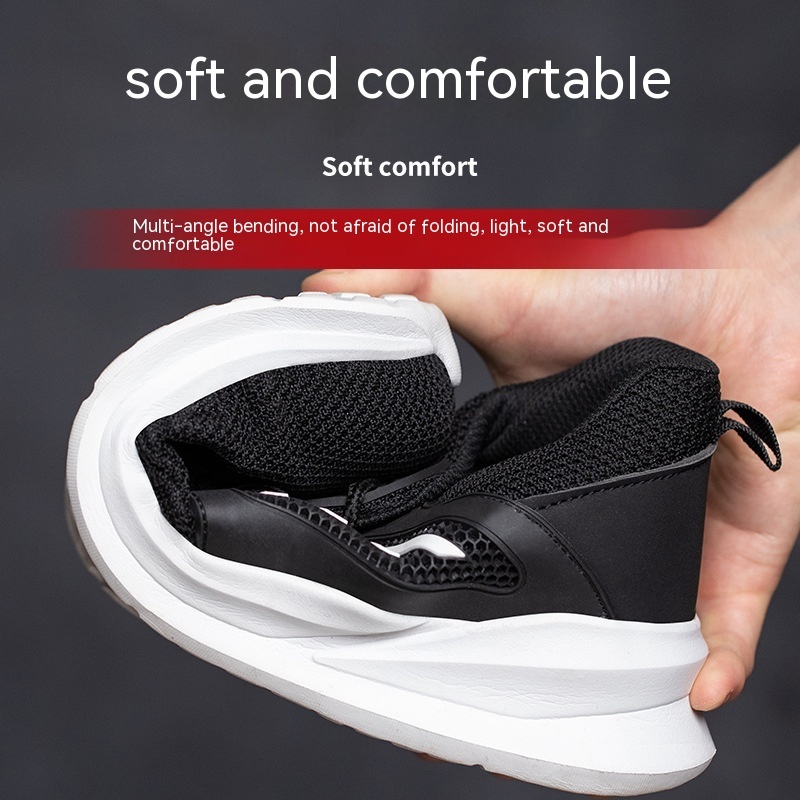 Anti-smashing And Anti-penetration Summer Breathable Safety Shoes Protective Lightweight Comfortable Air Cushion Work Shoes — изображение 2