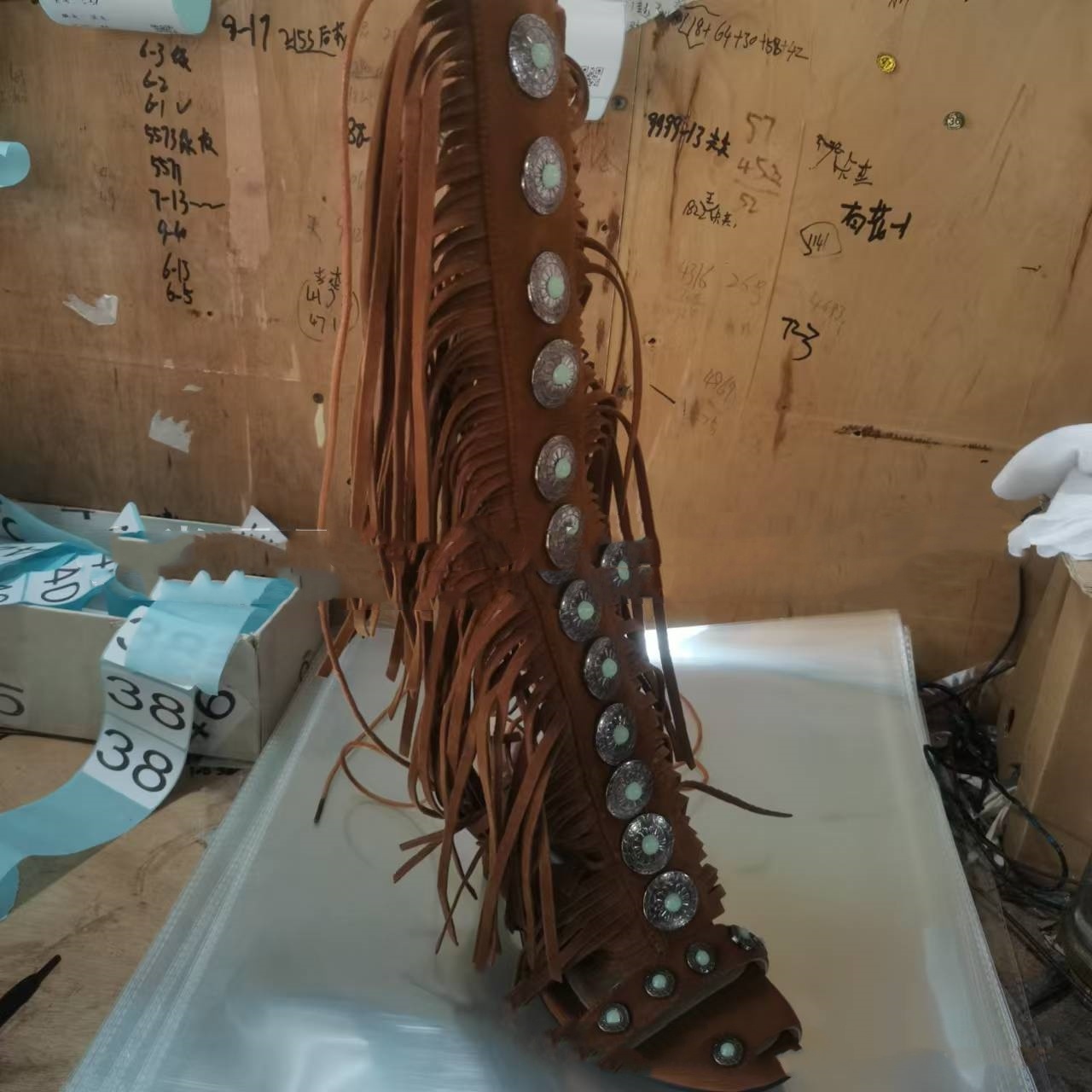 European And American Flowing Comb Beauty High Heel Sandal Boots Strap Plus Size - Image 3