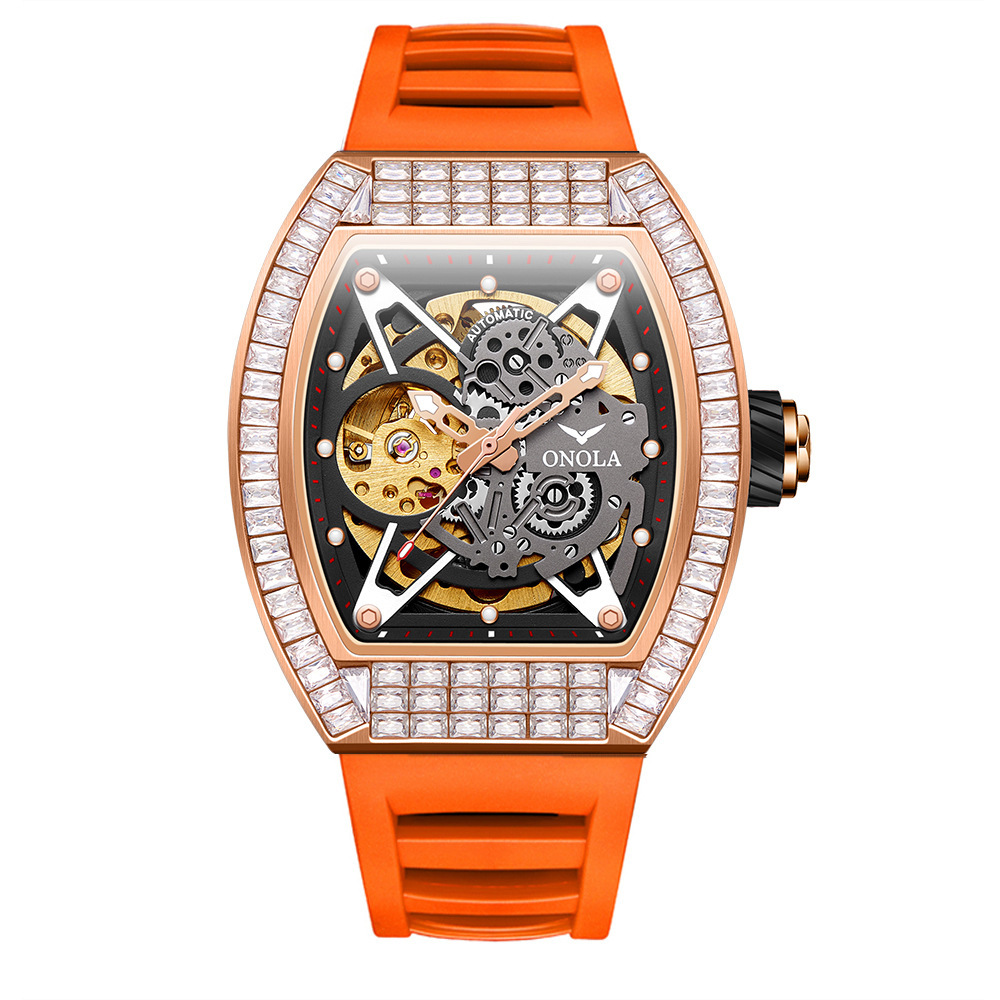 Hollow Automatic Mechanical Watch Men's Silicone Band Waterproof - Image 8