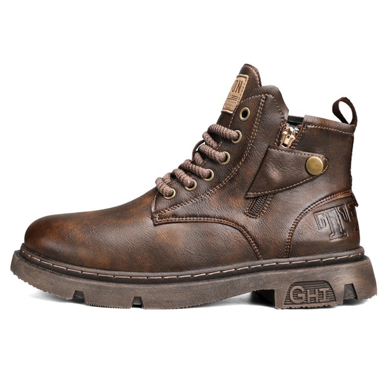 Retro British Style High Cut Martin Boots For Men - Image 5