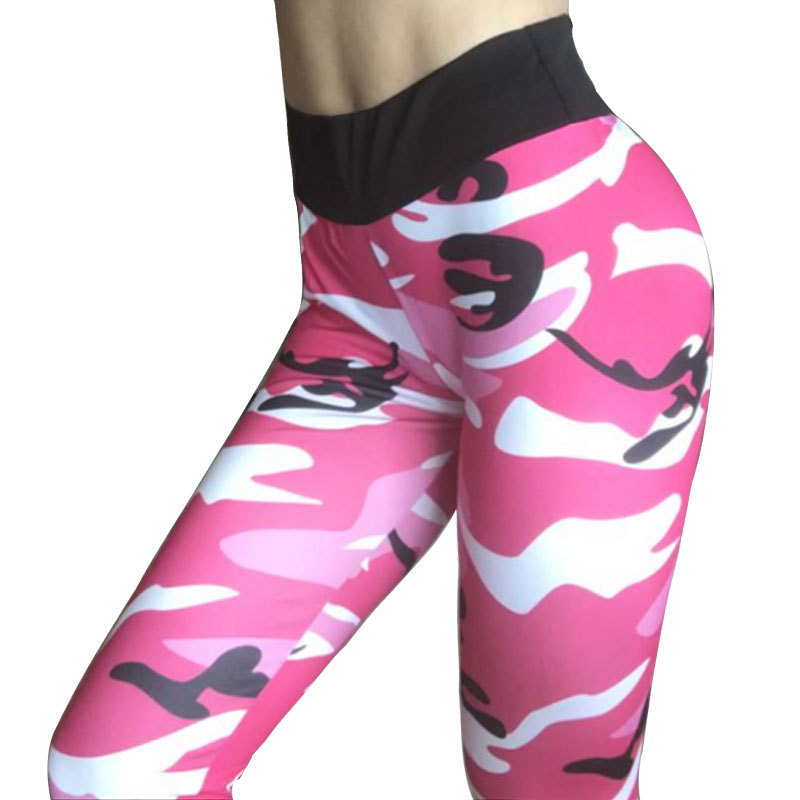 Hips high waist camouflage stitching slim yoga seven points bottoming pencil pants - Image 2