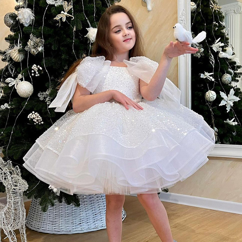 Girls' White Birthday Party Formal Dress Skirt — изображение 4