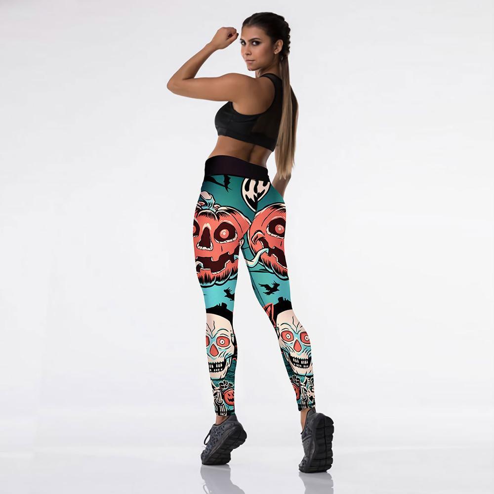 Halloween Pumpkin Digital Print Yoga Pants - Image 3