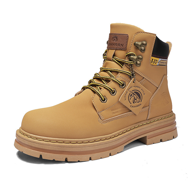 Men's Lace-up Large Head Shoes Outdoor Work Boots Trend Style Doc Martens - Image 4