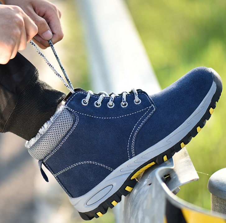 Wholesale four seasons steel toe caps anti-smashing stab-resistant protective shoes lightweight breathable work shoes deodorant safety shoes — изображение 8