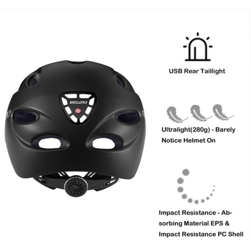 Electric Led Cycling Helmet With Tail Light — изображение 5
