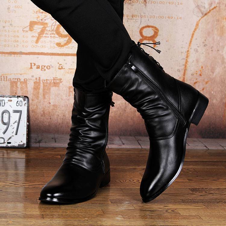 British Fashion Leather Pointed Men's Boots – Bild 8
