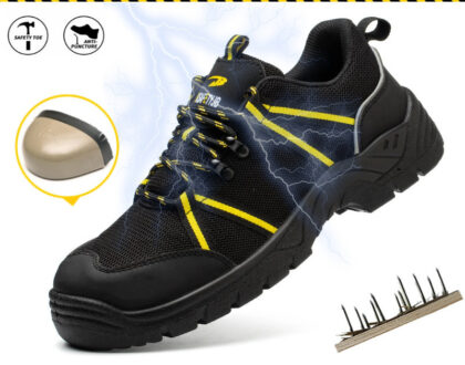Smash-proof And Puncture-proof Safety Work Shoes On The Construction Site