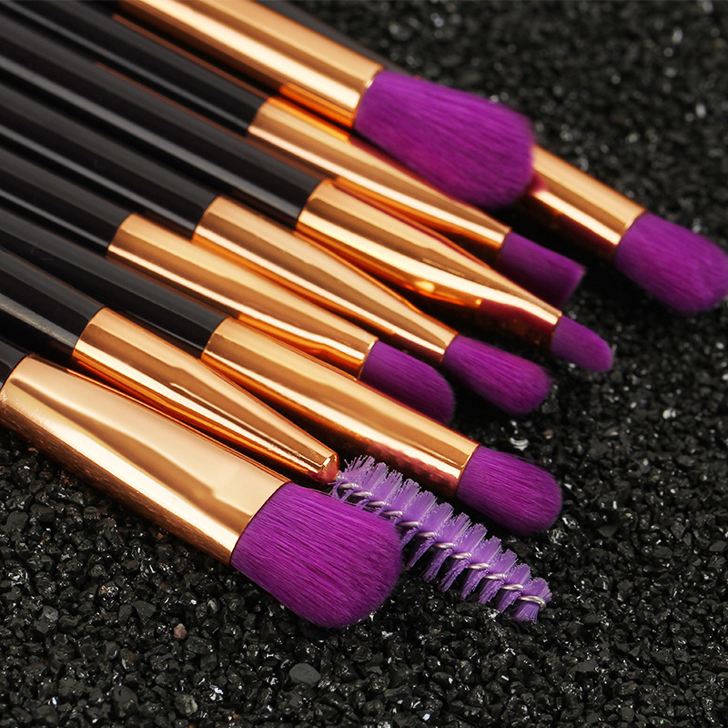 New 15 makeup brush set purple green bristles – Bild 6