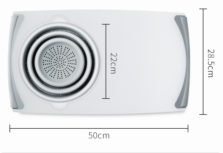 Innovative Multi-Functional 3 in 1 Chopping Board Detachable Folding Drain Basket Sink Cutting Board - Image 2