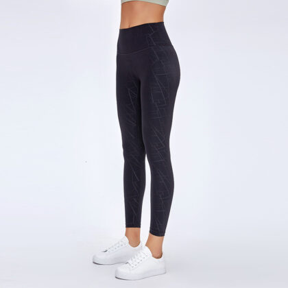 Pure color nude yoga pants repair