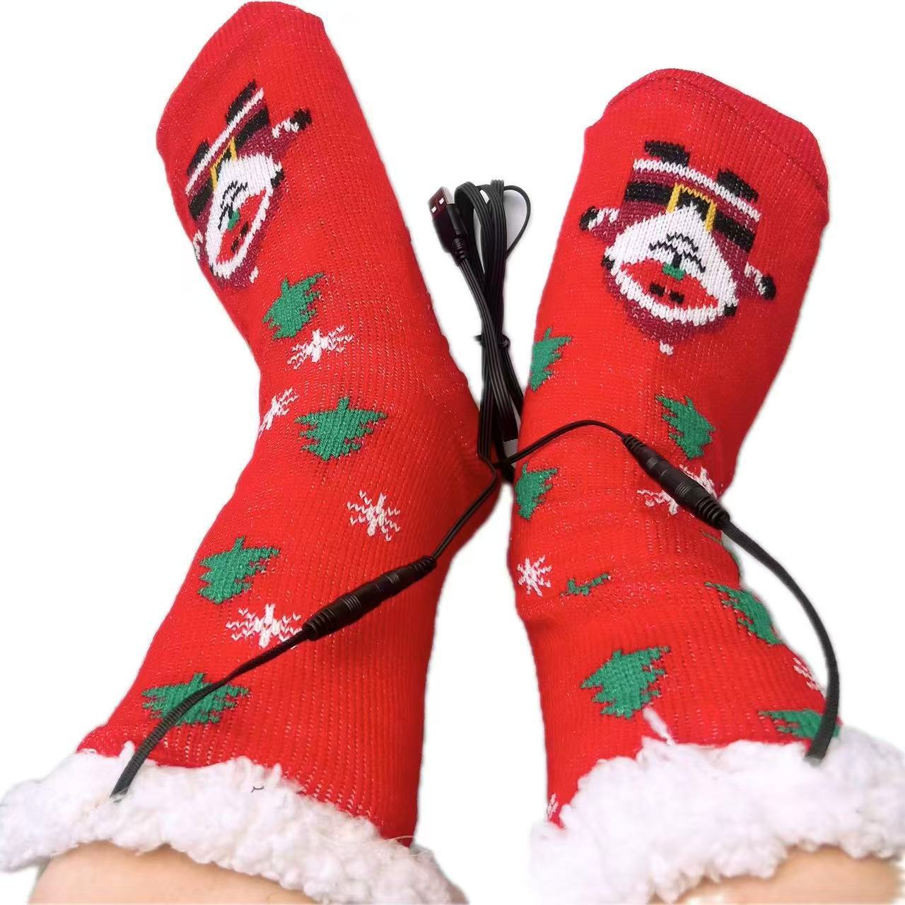 USB Electric Heating Warm Thickened Heating Room Socks - Image 6