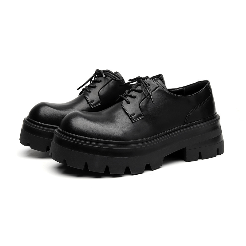 Men's Leather Shoes Business Formal Wear Big Head High-grade British Style Thick Sole Increased - Image 2
