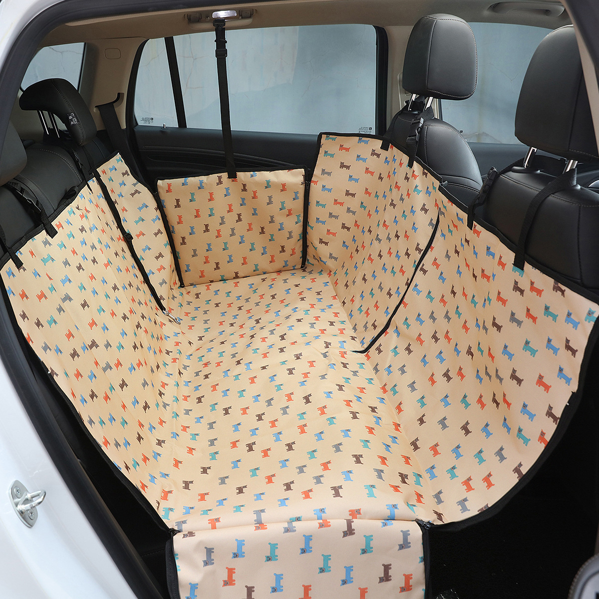 Printed Simple Rear Two-seater Car Mat For Pet Car - Image 9