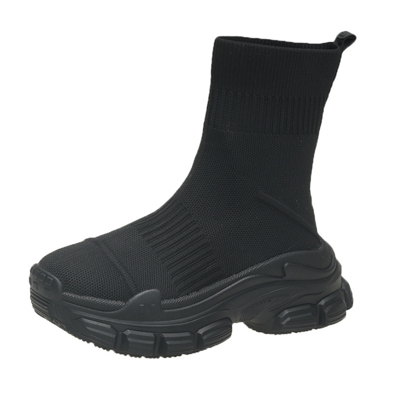 Platform Knitted Sports Casual Shoes And Boots - Image 8