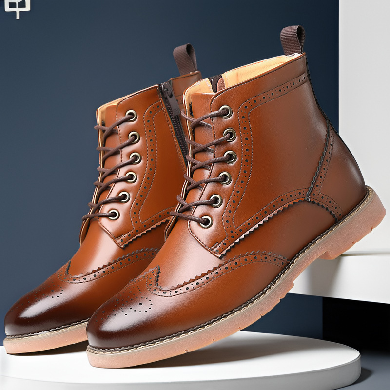 Men's High-top Business Casual Leather Shoes British Martin Boots — изображение 7