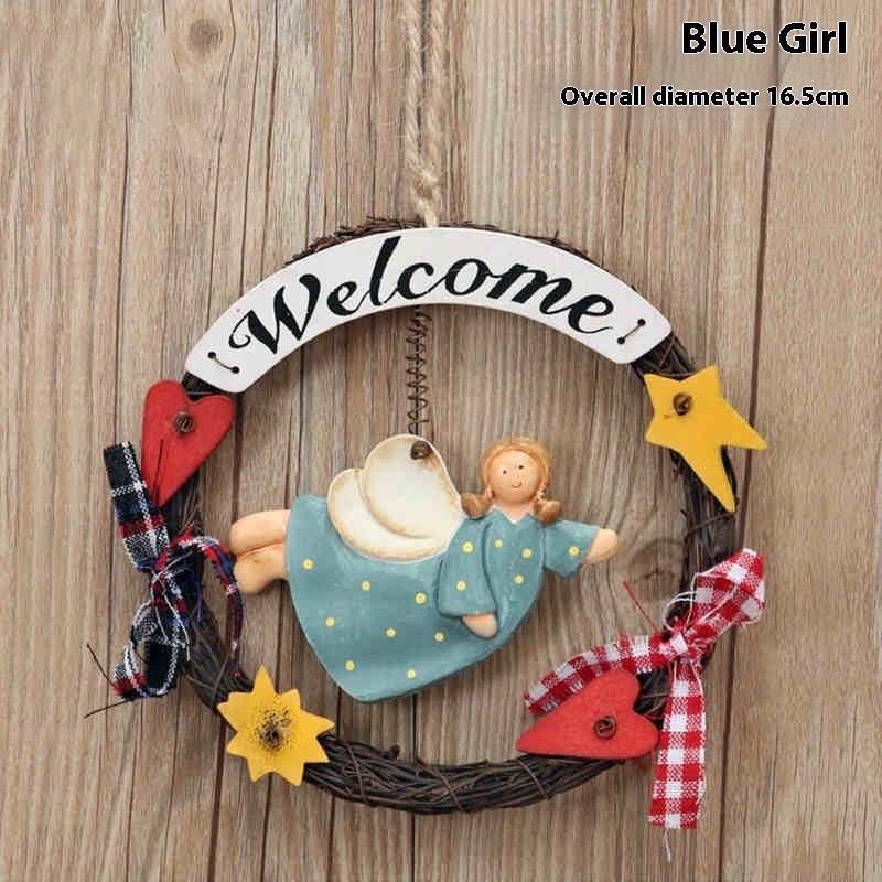 Room Welcome Board Wooden Decorative Doorplate Creative Garland Wall Hanging - Image 9