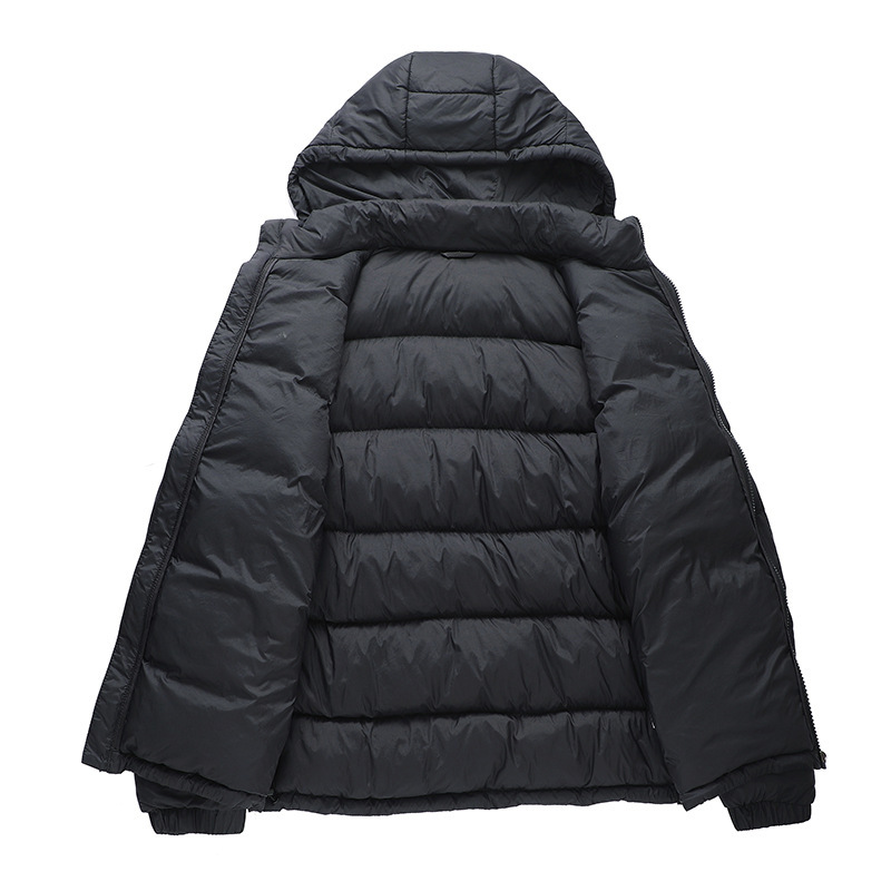 Hooded Cotton Jacket Men's Warm Quilted Jacket - Image 4
