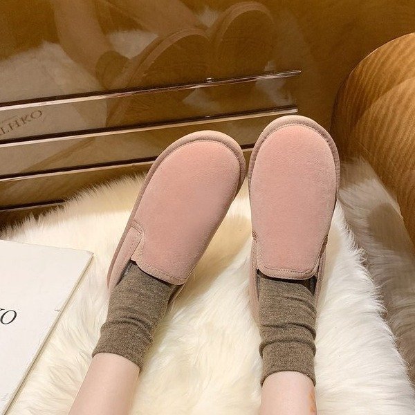 Fleece-lined Thick Flat Students Warm-keeping Fashion Round Toe Snow Boots - Image 8