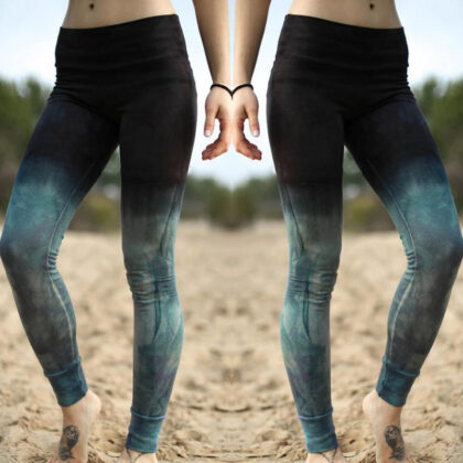 Tie-dye printed sports yoga pants