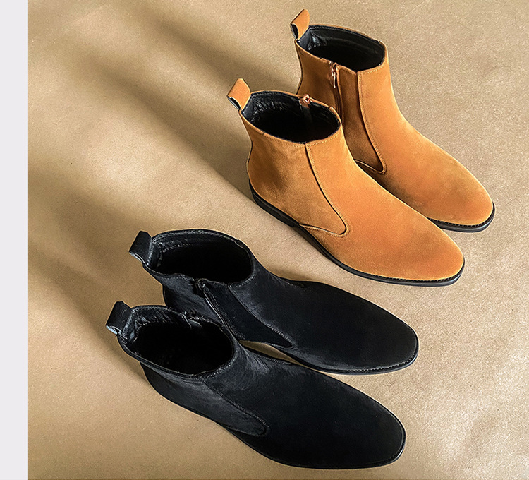 Suede Chelsea Men's British Trend Casual High Top Ankle Boots - Image 10