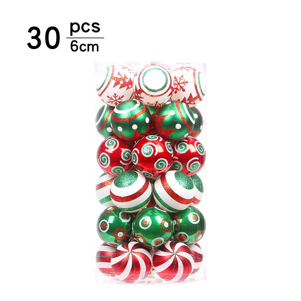 Electroplating Hand-painted Plastic Ball Christmas Tree Decoration Pendant - Image 5