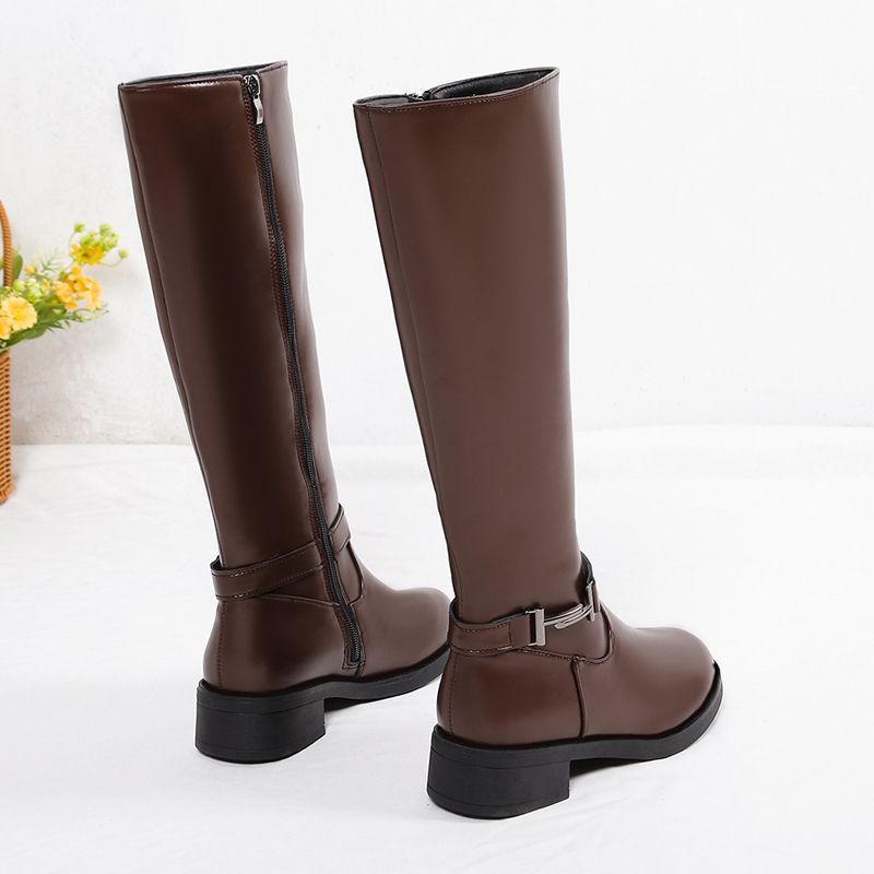 Women's Winter Chunky Heel Round Head Knight Over The Knee Boots – Bild 4