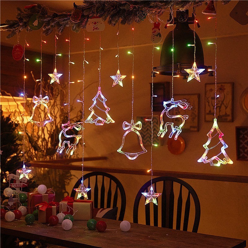Christmas Decoration Led Color Light String Star Moon Curtain Light - Image 4