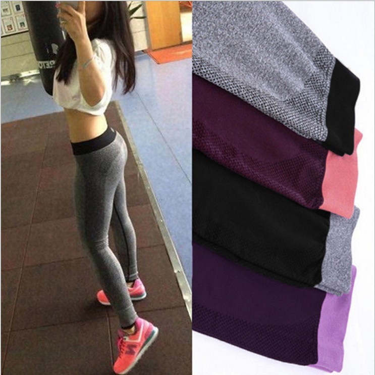 Cross border, European and American sports Yoga Pants outdoor fitness running speed dry tight nine points to beat underpants wholesale — изображение 4